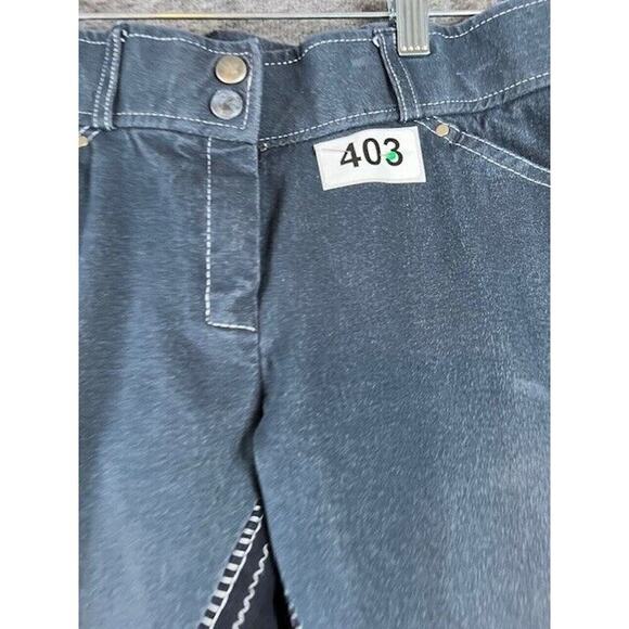 Womens Equestrian Dark Navy Blue Horse Riding Breeches 32R Pants Stretch - Picture 5 of 5